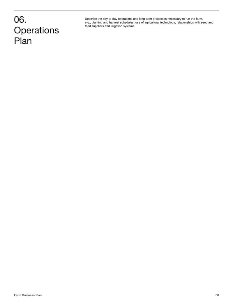 Farm Business Plan for managing crop, livestock or agribusiness operations and financials