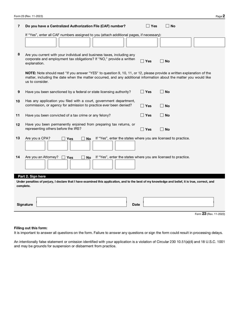 Large thumbnail of Form 23 - Nov 2022