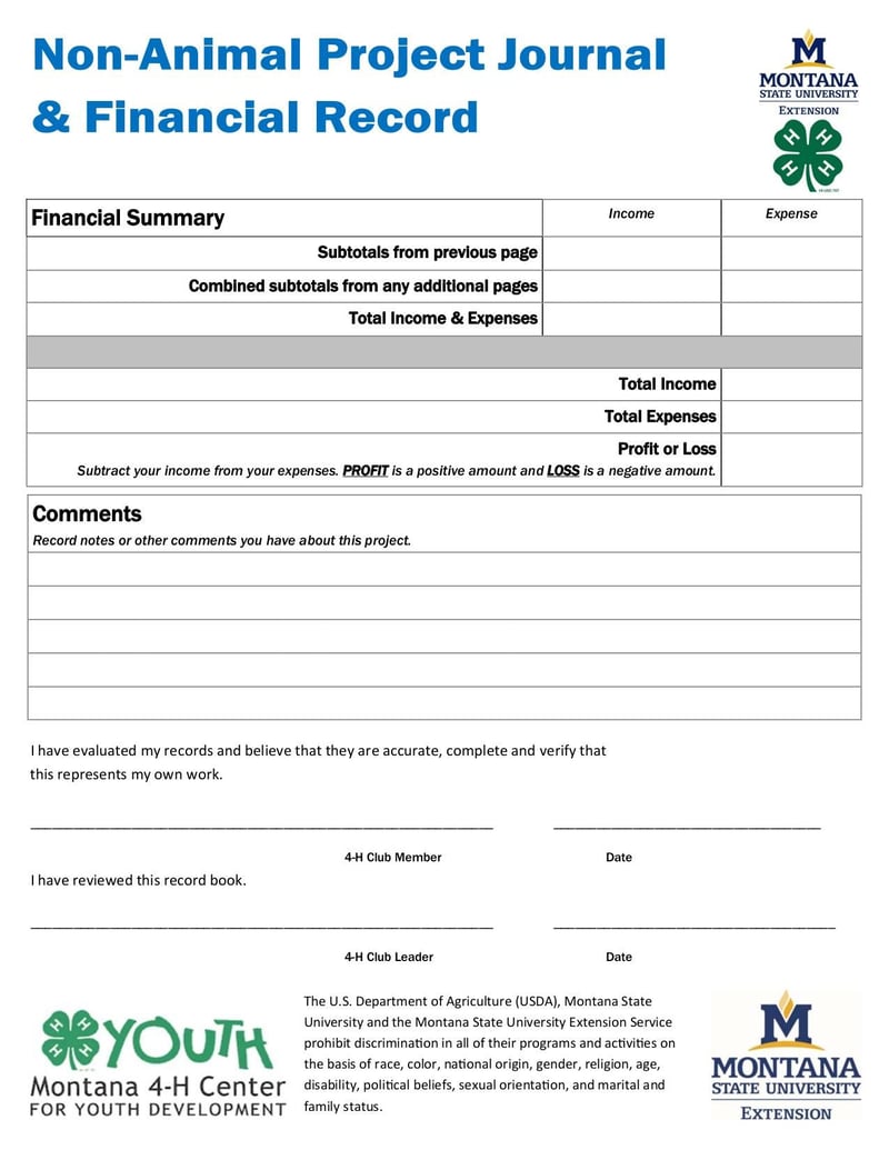 Large thumbnail of 4-H Non-Animal Project Journal - Jan 2016