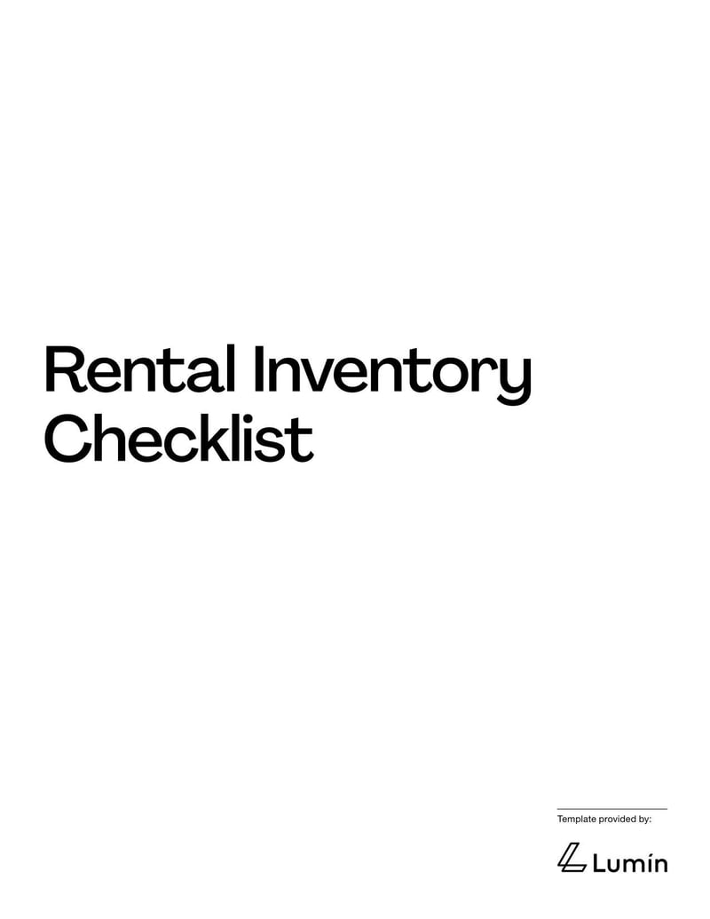 Rental Inventory Checklist for documenting the condition and items in a rental property