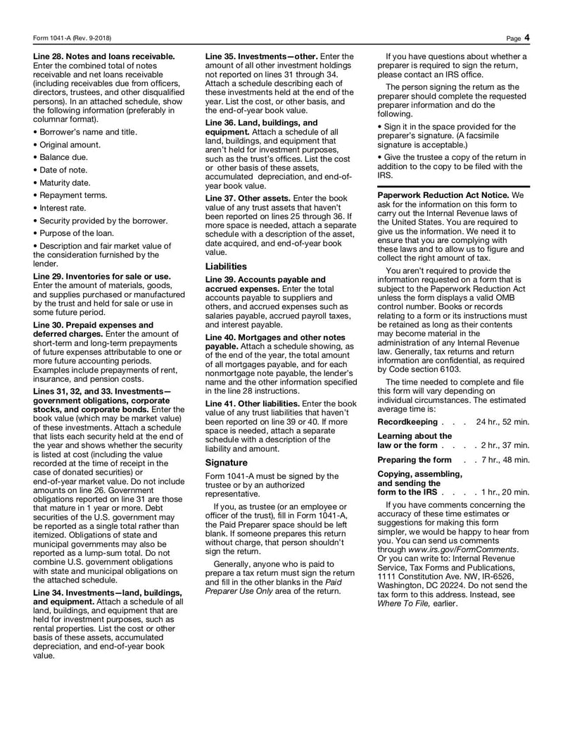 Large thumbnail of Form 1041-A - Sep 2018
