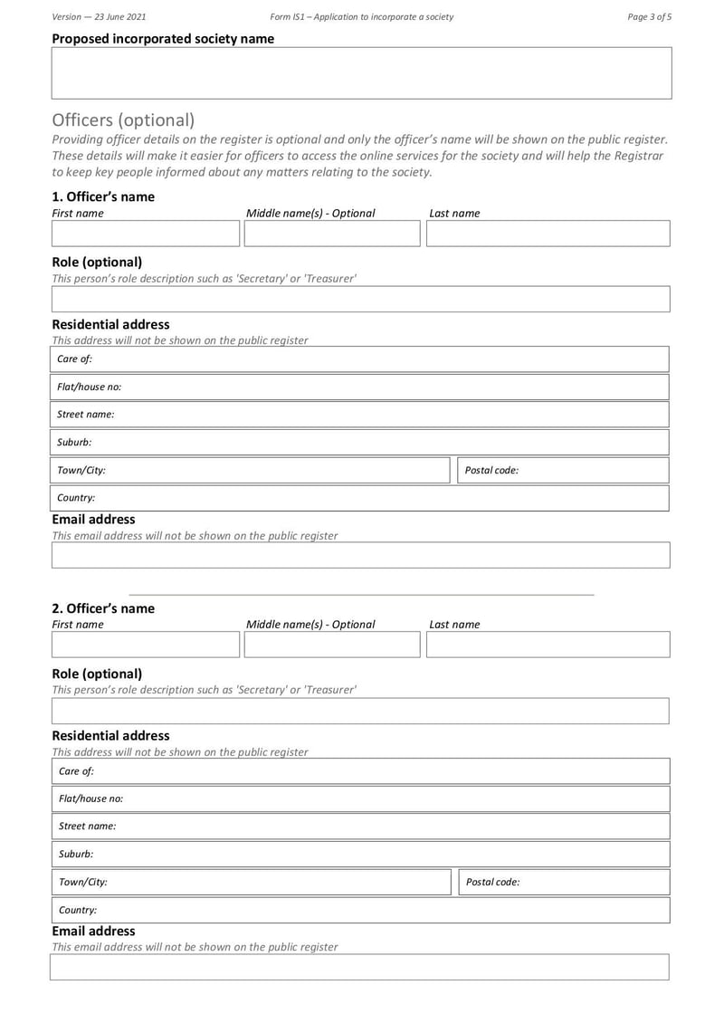 Large thumbnail of Form IS1 Application to Incorporate a Society - Jun 2021