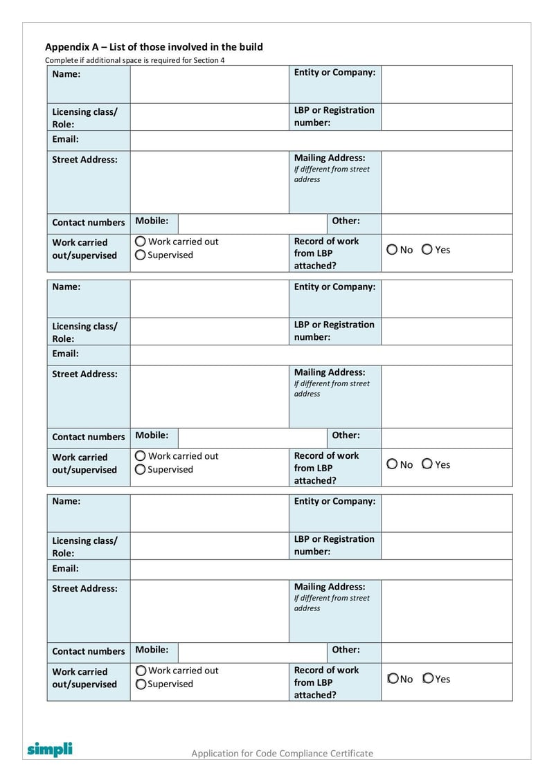 Large thumbnail of Code Compliance Certificate Application - Form 6 - Nov 2022
