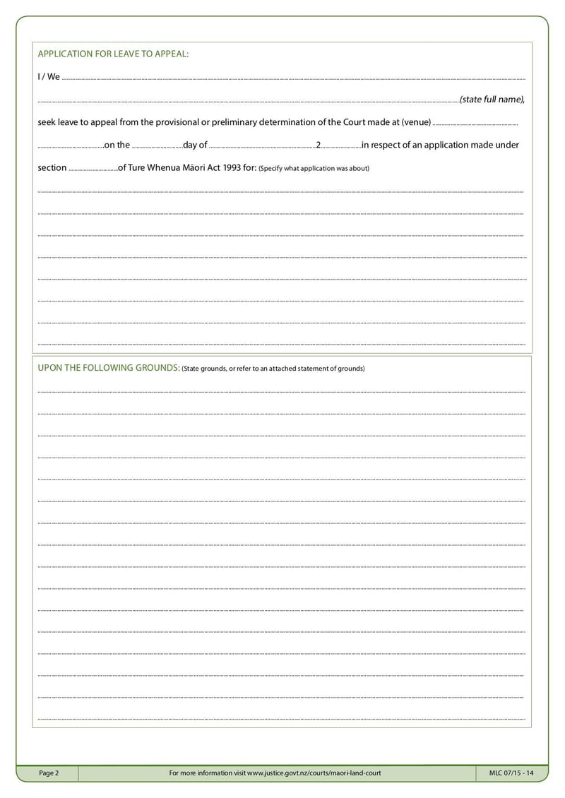 Large thumbnail of MLC Form 14 Application for Leave to Appeal From a Preliminary Determination - Oct 2015