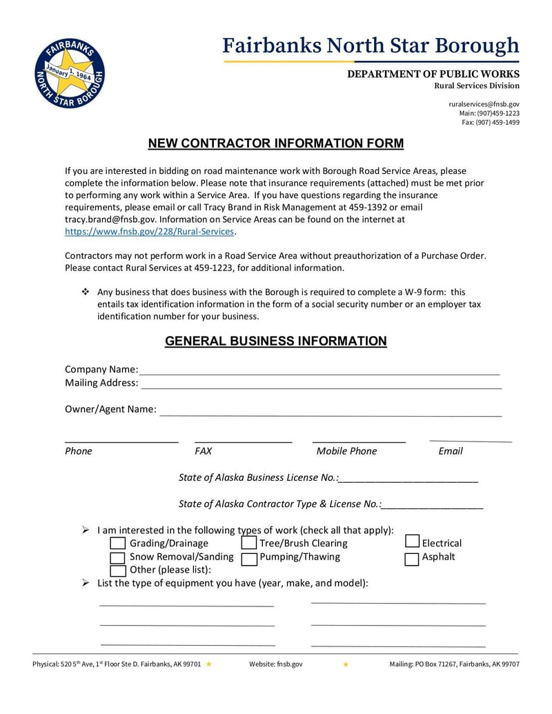 Large thumbnail of New Contractor Information Form - May 2023