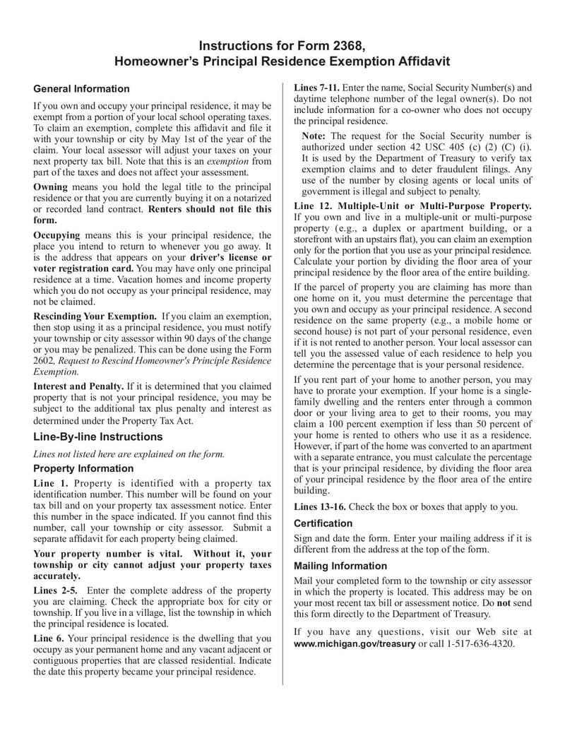 Large thumbnail of Form 2368 PRE Affidavit - Nov 2007