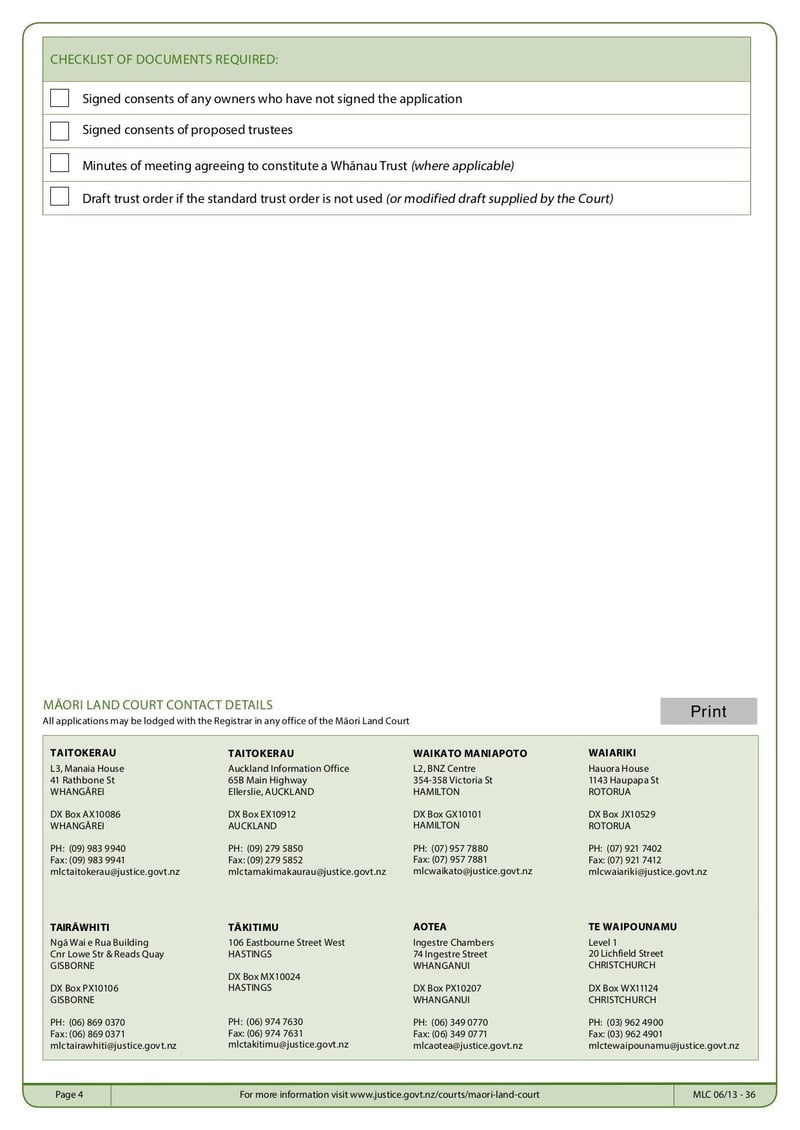 Large thumbnail of MLC Form 36 Application to Constitute a Whanau Trust - Apr 2021