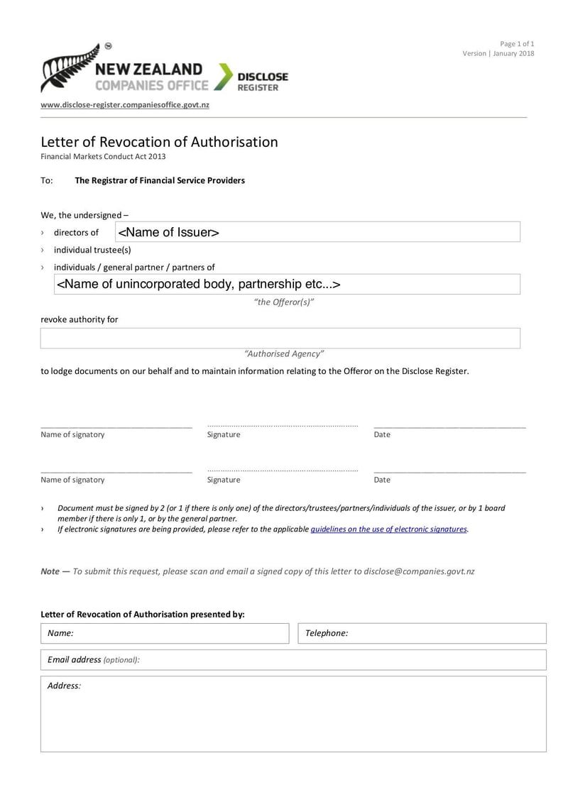 Large thumbnail of Letter of Revocation of Authorisation FMC Act - Jan 2018