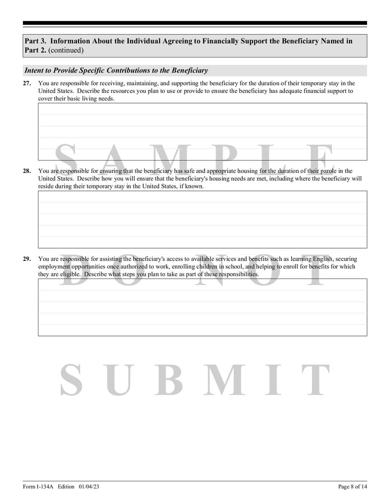 Large thumbnail of Form I-134A - Jul 2023