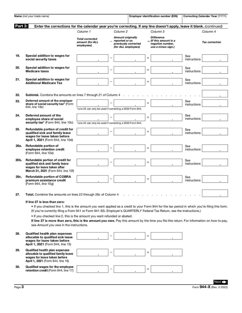 Large thumbnail of Form 944-X - Feb 2023