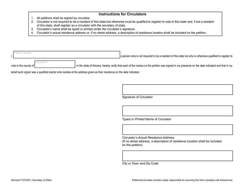 Thumbnail of Candidate Nomination Petition (Non-Partisan) - Jul 2021 - page 1