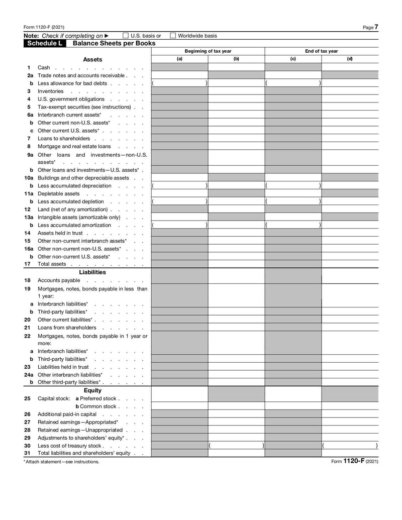 Large thumbnail of Form 1120-F - Jan 2022