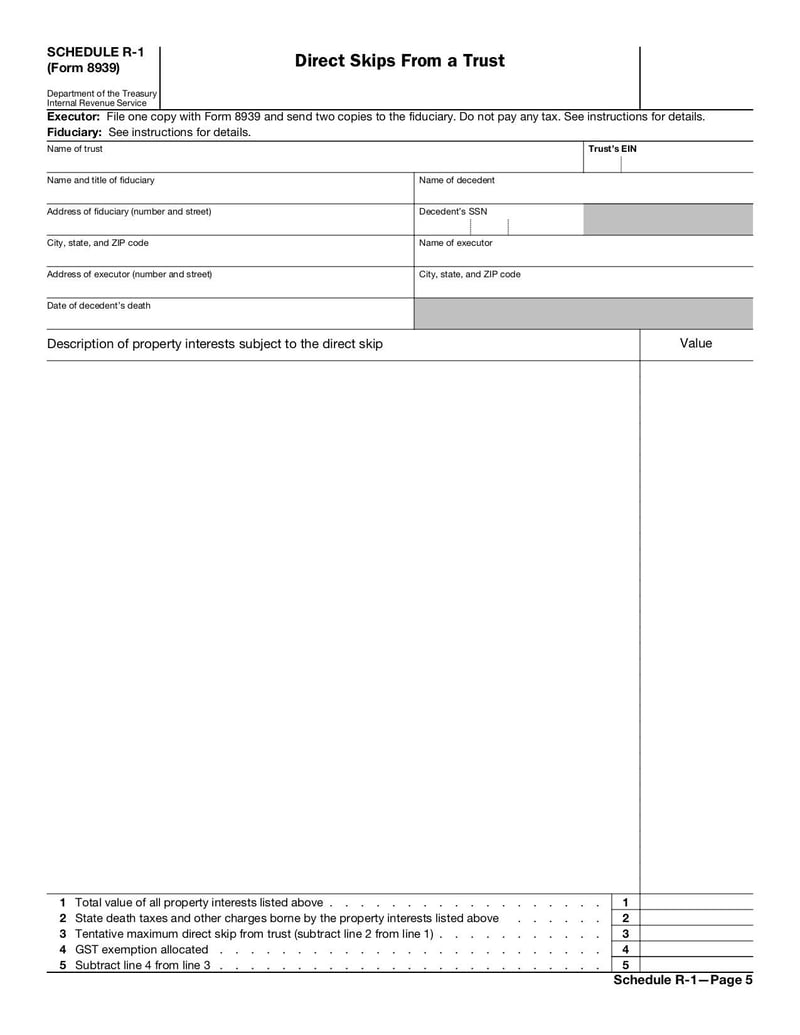 Large thumbnail of Form 8939 - May 2012