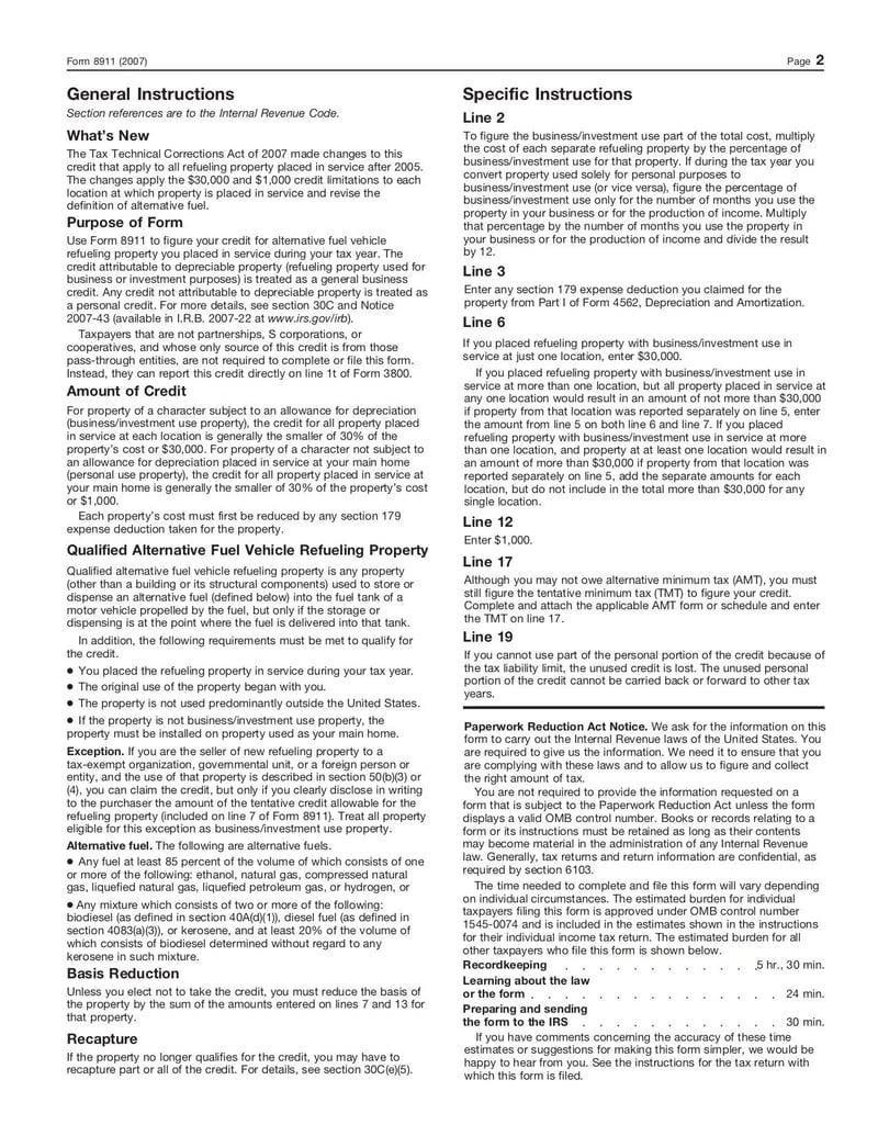 Large thumbnail of Form 8911 - Jan 2007