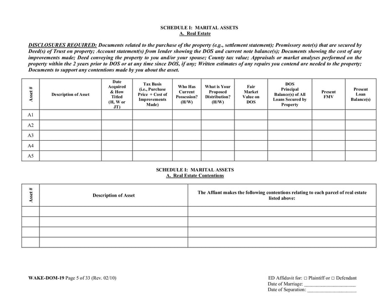 Large thumbnail of Equitable Distribution Inventory Affidavit - May 2010