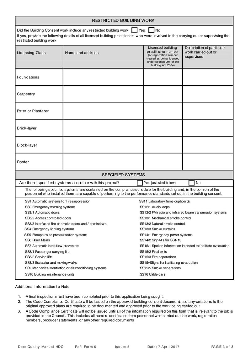 Large thumbnail of Form 6 Code Compliance Application - Apr 2017