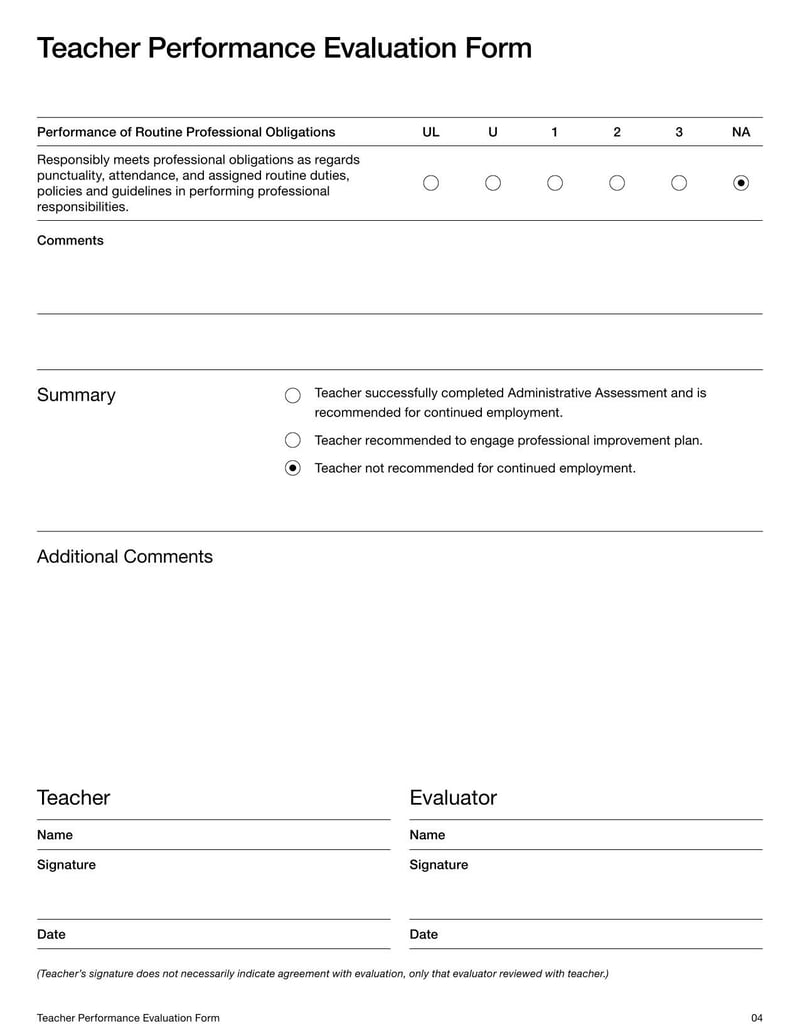 Large thumbnail of Teacher Performance Evaluation Template
