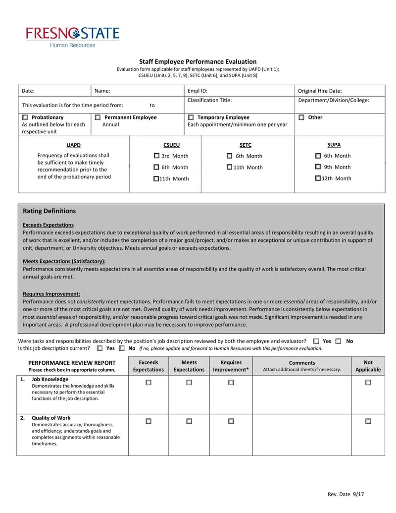 Large thumbnail of Fresno State University Staff Employee Performance Evaluation