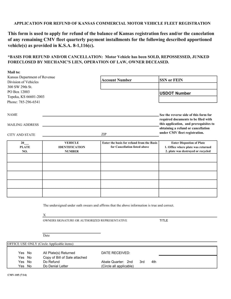 Large thumbnail of Form CMV-105