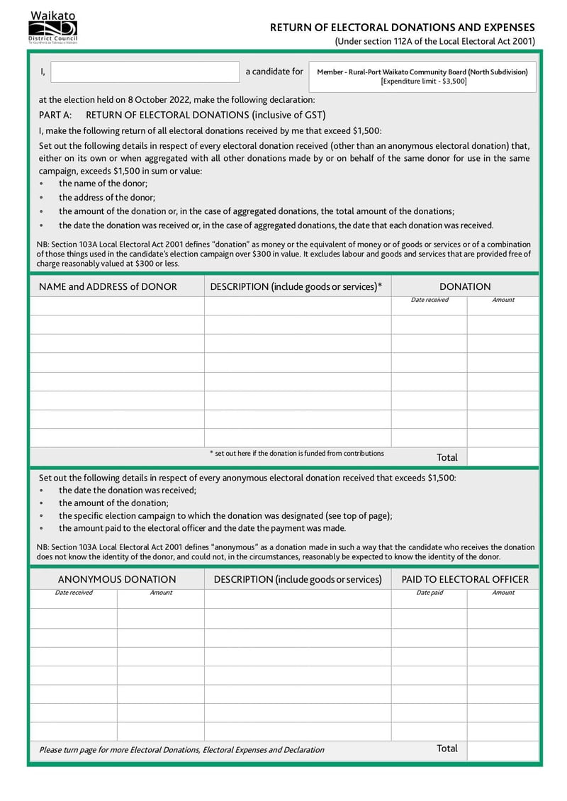 Thumbnail of Rural Port Waikato Community Board (North) Nomination Form - Jan 2022 - page 4