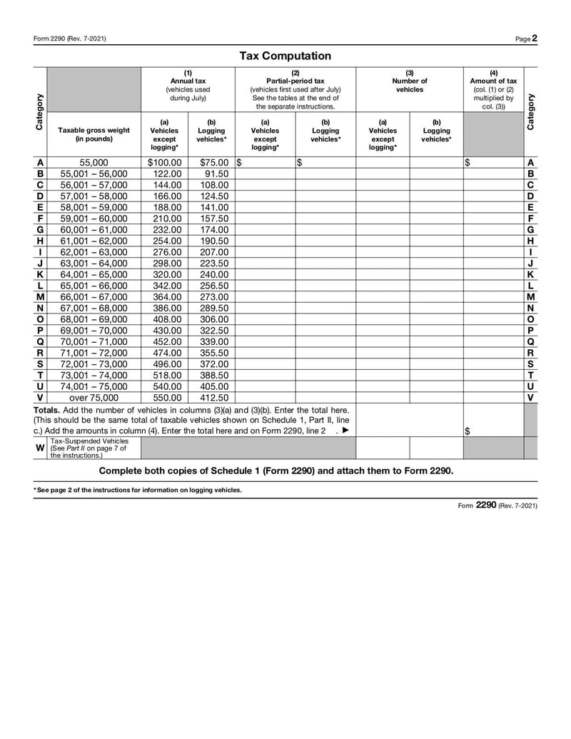 Form 2290 | Fill and sign online with Lumin for Free Printable 2290 Tax Form