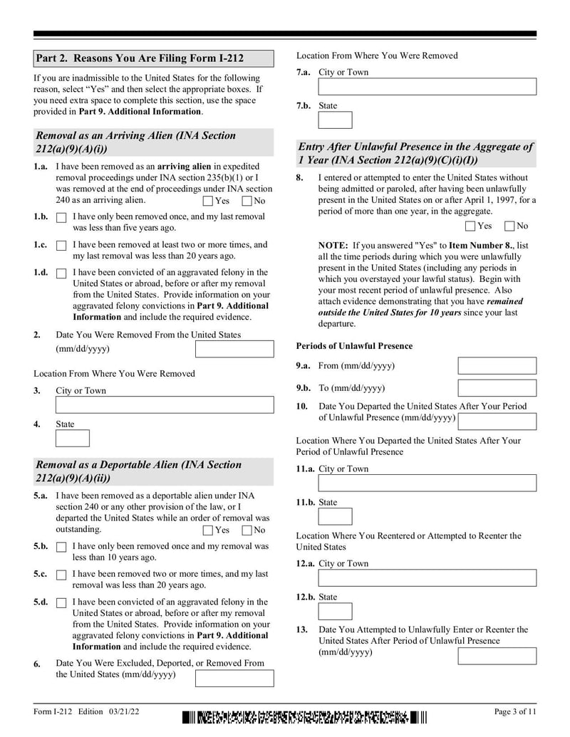 Large thumbnail of Form I-212 - Mar 2022