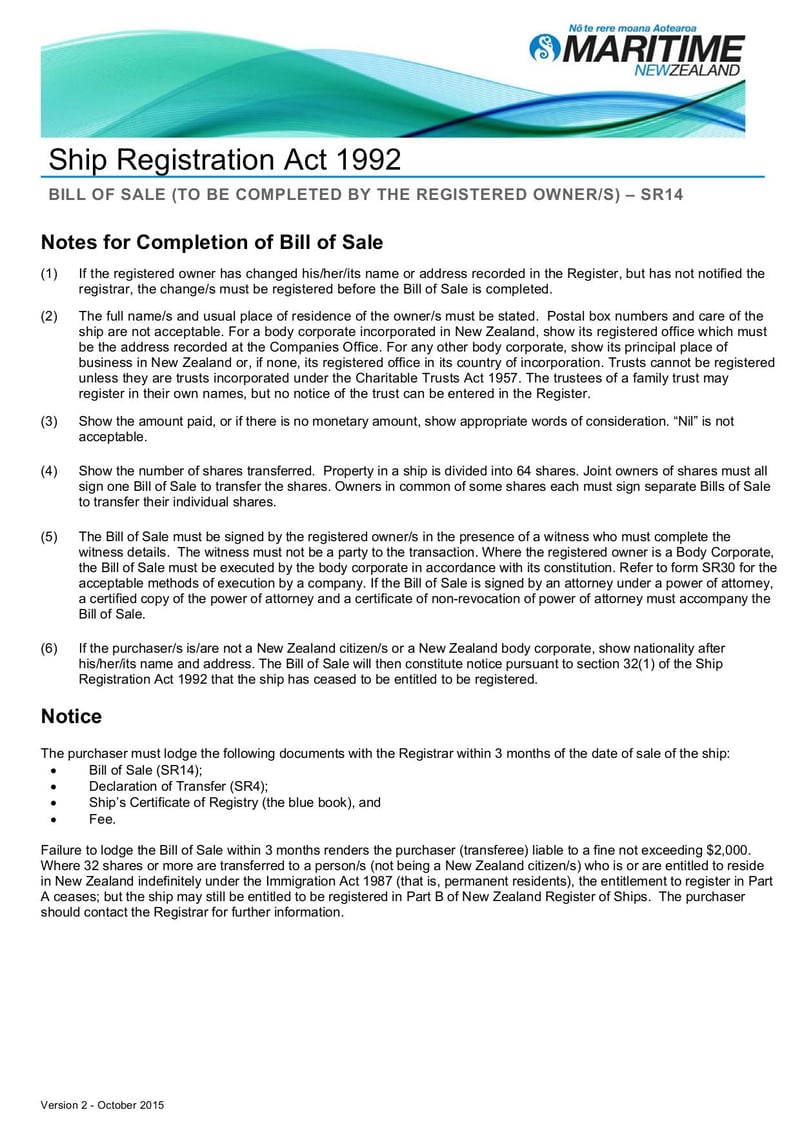 Large thumbnail of Form MNZ SR14 - Oct 2015