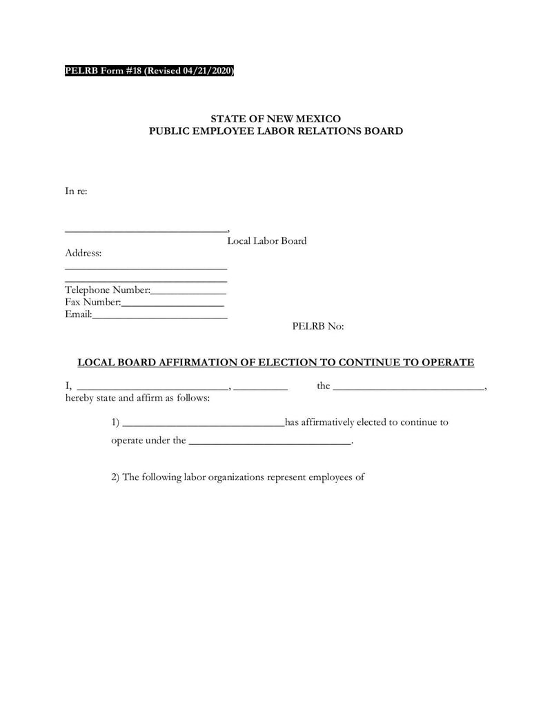 Large thumbnail of Biannual Local Board Affidavit Form 18 - Apr 2020