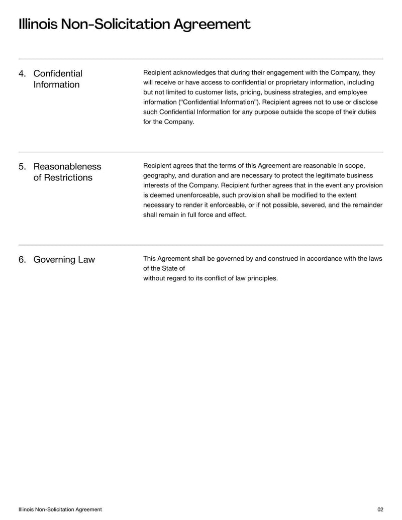 Non-Solicitation Agreement Illinois for restricting former employees from soliciting clients or staff in compliance with Illinois employment law