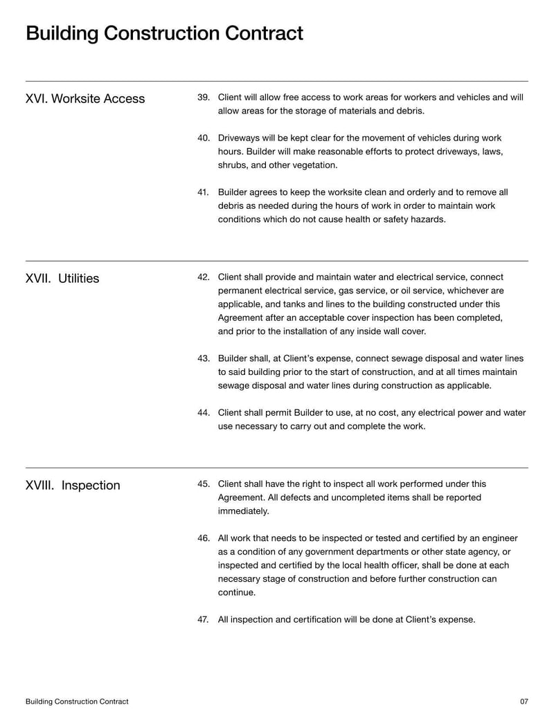 Large thumbnail of Building Contract Template