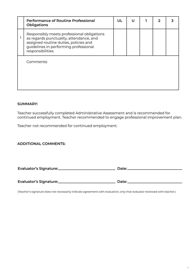 Teacher Performance Evaluation Template Fill and sign online with Lumin