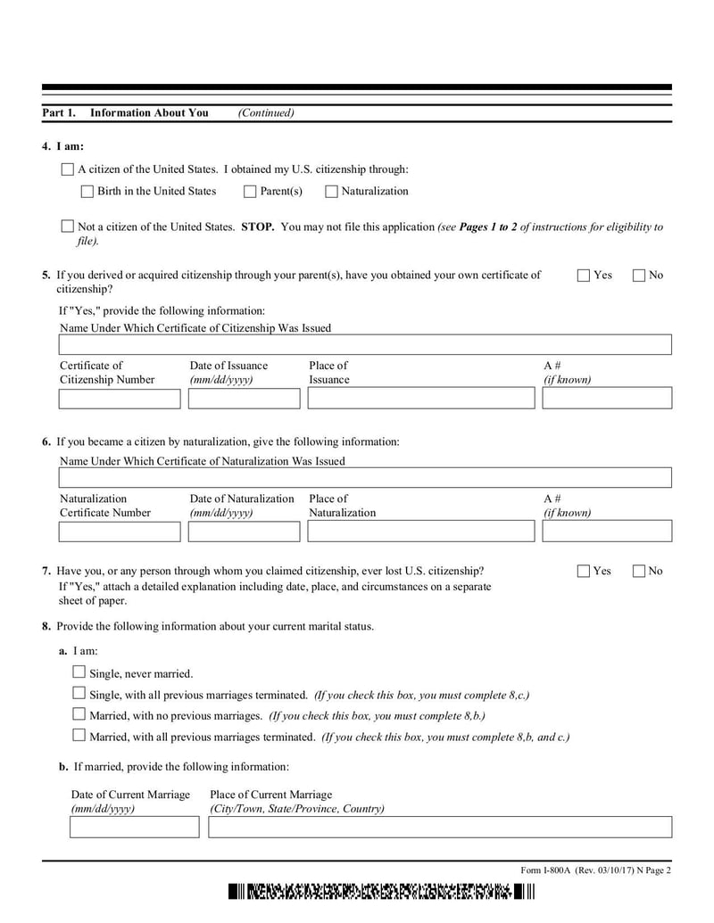 Large thumbnail of Form I-800a - Mar 2017