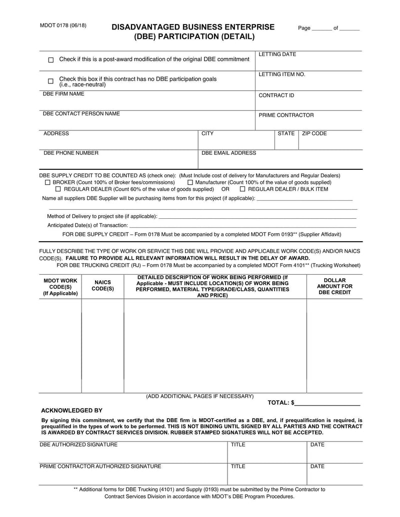 Large thumbnail of MDOT Form 0178