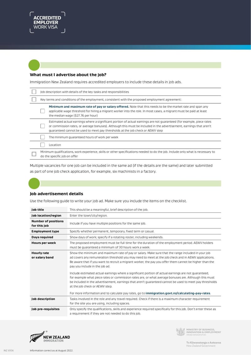 Large thumbnail of Job Advertisement Guide for Accredited Employers - May 2023