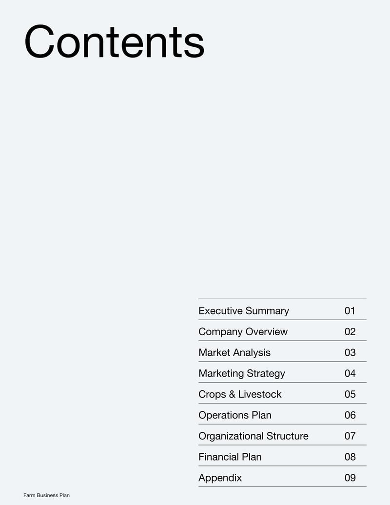 Farm Business Plan for managing crop, livestock or agribusiness operations and financials