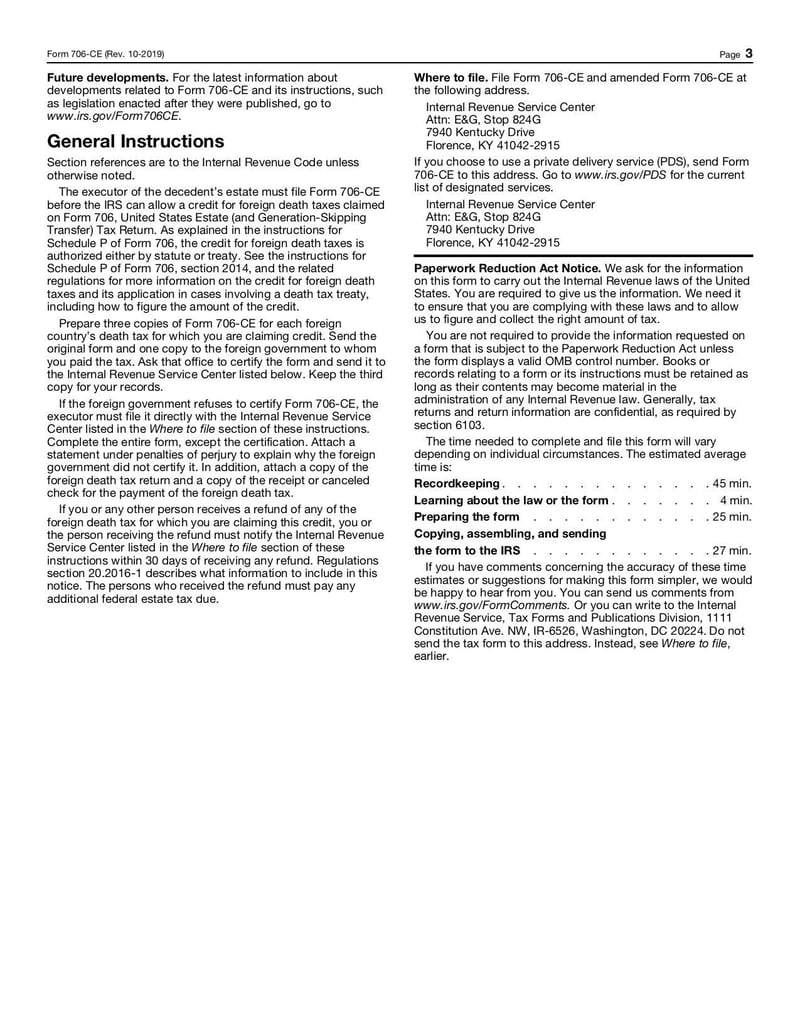 Large thumbnail of Form 706-CE - Oct 2019