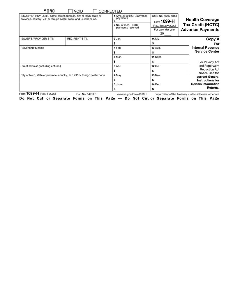 Large thumbnail of Form 1099-H - Jan 2022