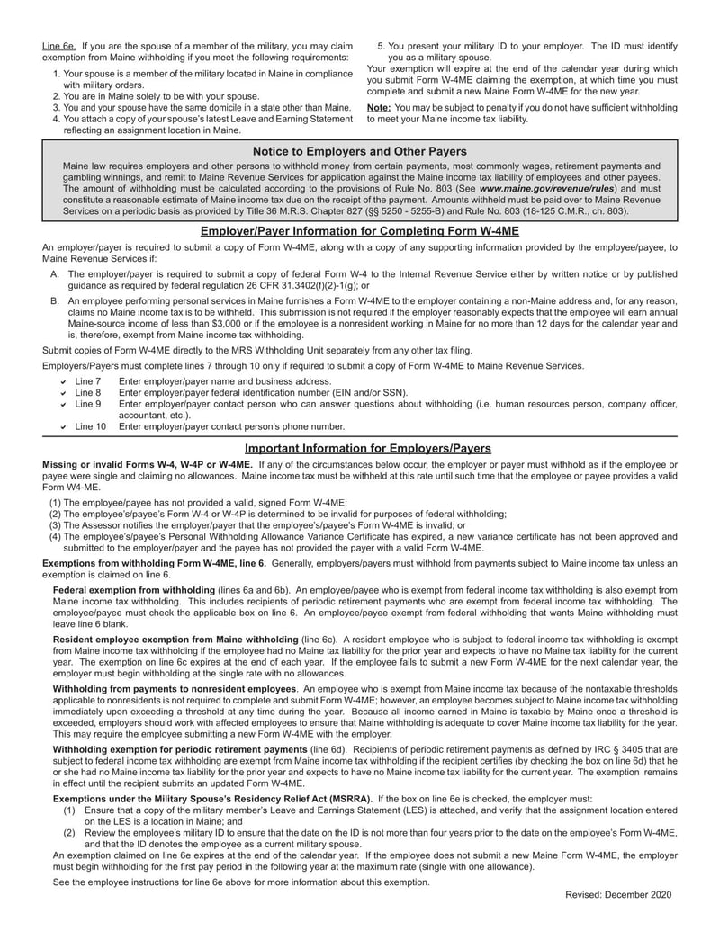 Large thumbnail of Form W-4ME