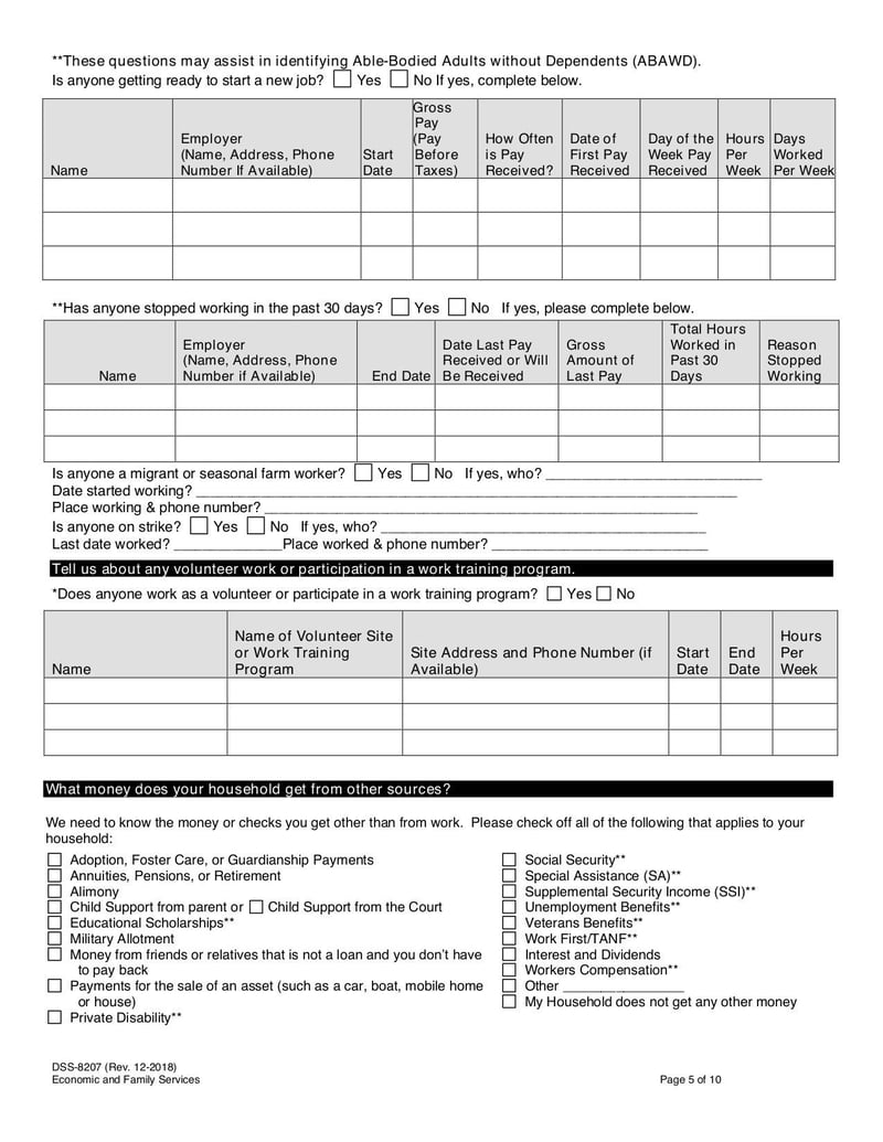 Large thumbnail of Form DSS-8207 - Jan 2019