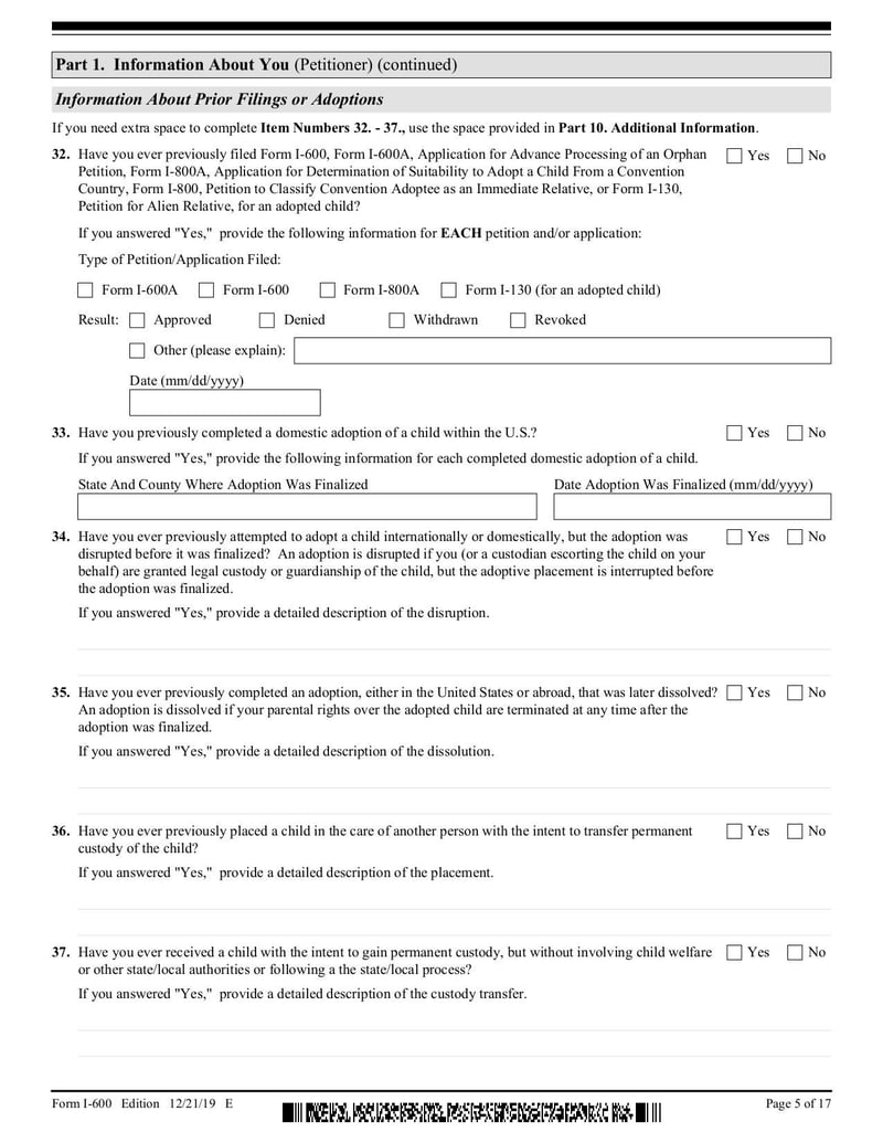 Large thumbnail of Form I-600 - Dec 2021