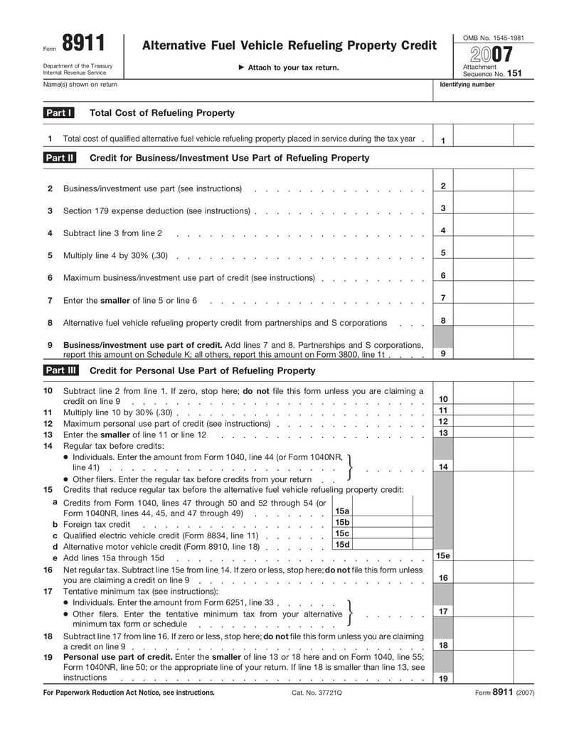 Thumbnail of Form 8911 - Jan 2007 - page 0