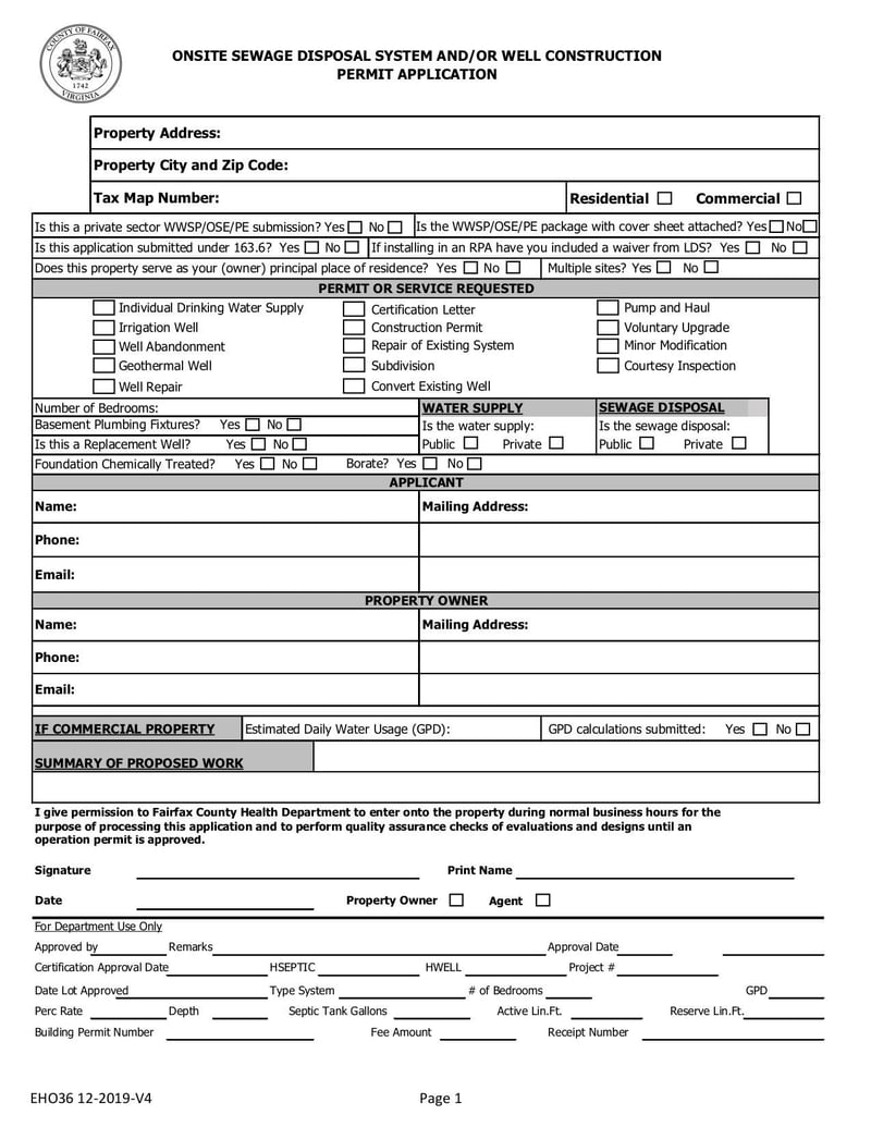 Large thumbnail of Onsite Well Septic Permit Application - Dec 2019
