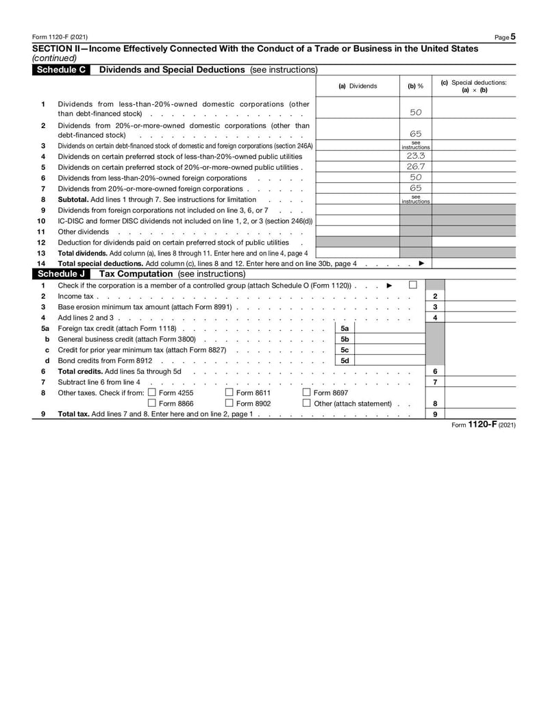 Large thumbnail of Form 1120-F - Jan 2022