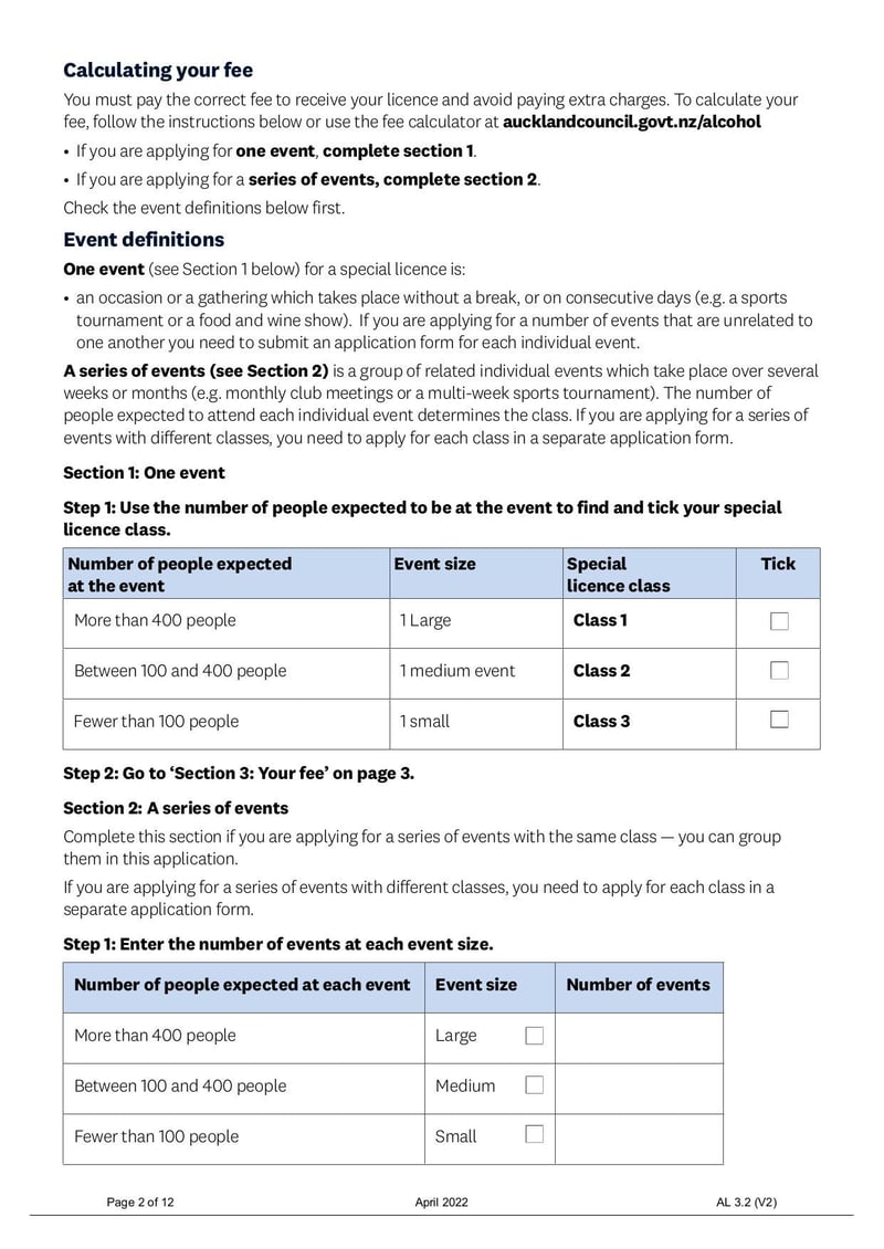 Large thumbnail of Alcohol Special Licence Application Form - Apr 2022