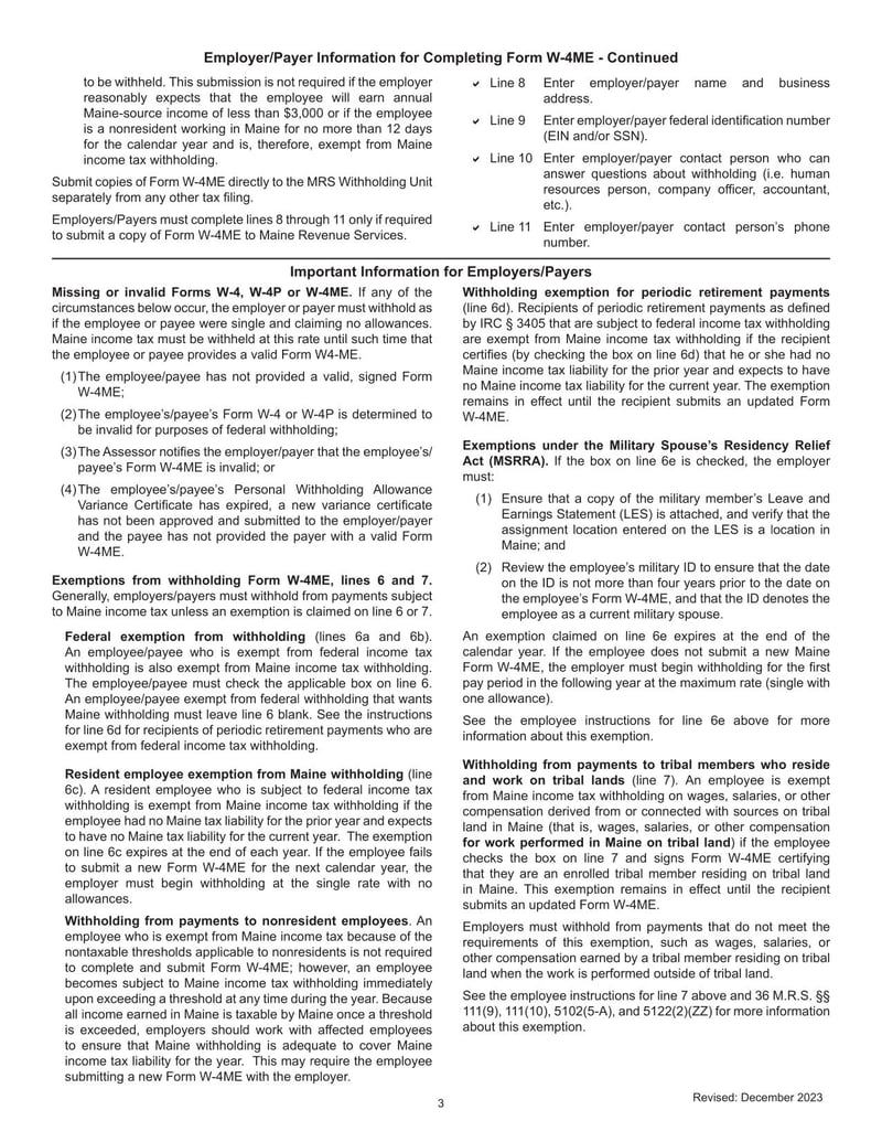 Large thumbnail of Form W-4ME - 2023