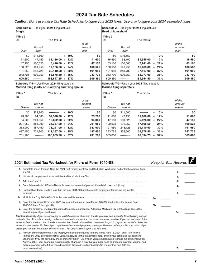 Large thumbnail of Form 1040-ES - Dec 2023