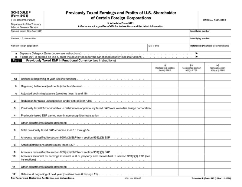 Large thumbnail of Schedule P (Form 5471) - Dec 2020