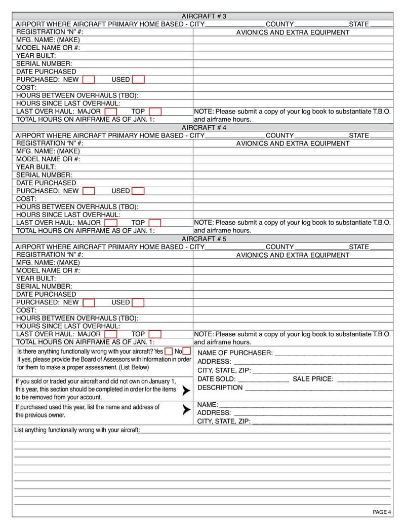 Large thumbnail of Aircraft Personal Property Tax Return PT-50A - Jul 2023