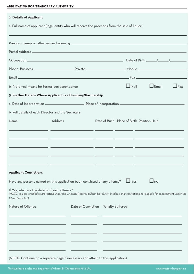 Large thumbnail of Application for Temporary Authority - Jan 2020