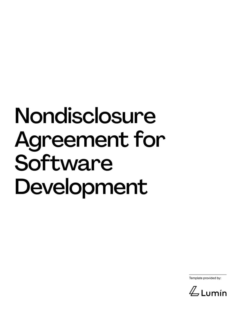 Nondisclosure Agreement for Software Projects outlining confidentiality and non-disclosure terms